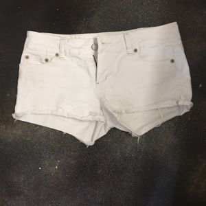White jean shorts